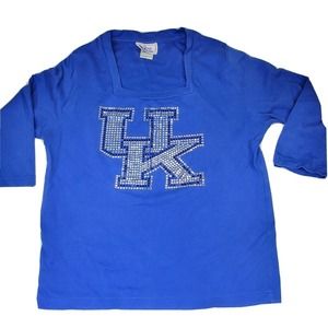 Nitro UK Women top Kentucky Blue Size S made in USA sports team UK beaded decal